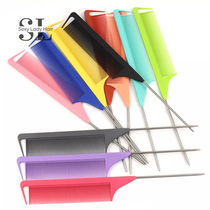 Salon Home Use Carbon Nylon Fiberglass Rat Tail Teasing Comb Heat Resistant Parting Hair Comb