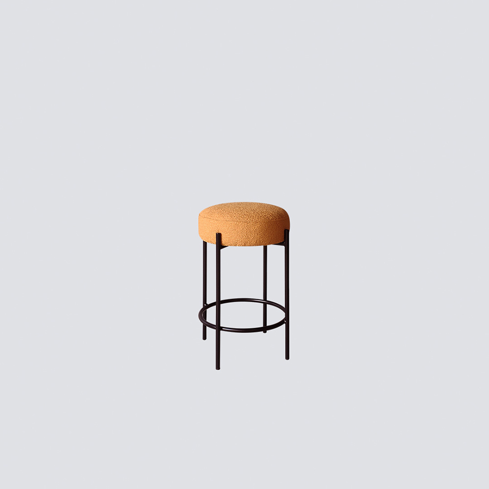 NS FURNITURE Bocule fabric counter stool iron frame bar chair modern design factory wholesale price Nordic bar chair club stool