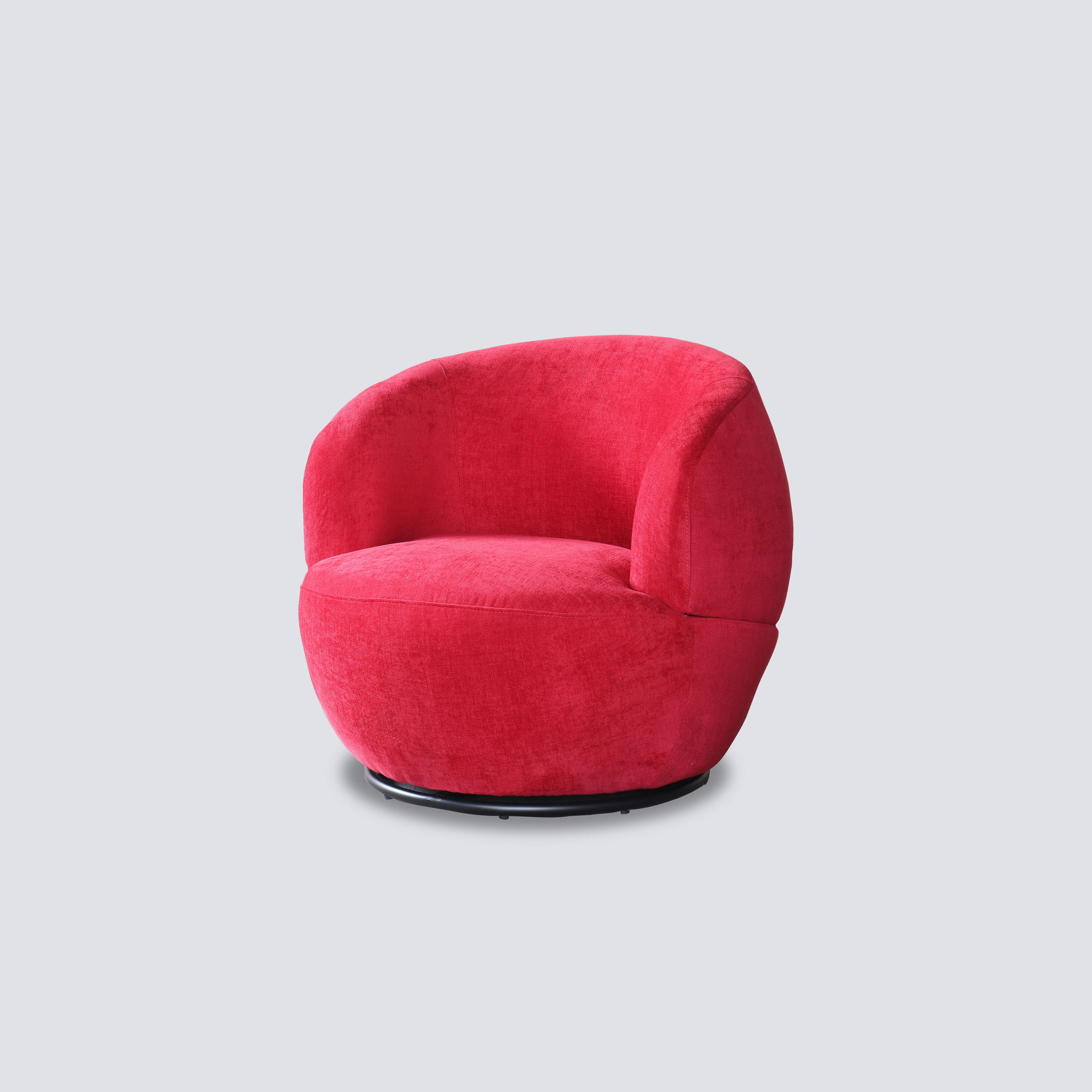 NS FURNITURE Round Shape Swivel Chair Soft Fabric Armchair Fashion Boucle Club Chair for Lounge Living Room Office Upholstery