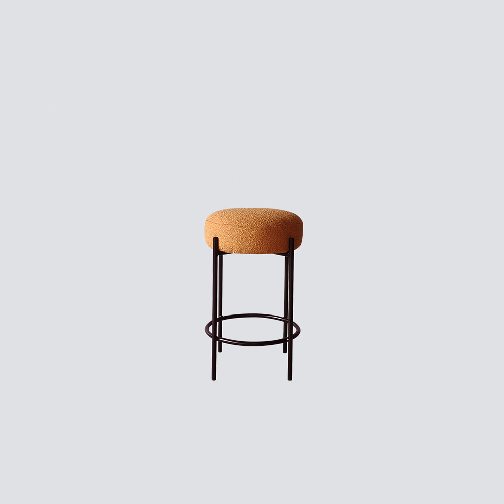 NS FURNITURE Bocule fabric counter stool iron frame bar chair modern design factory wholesale price Nordic bar chair club stool