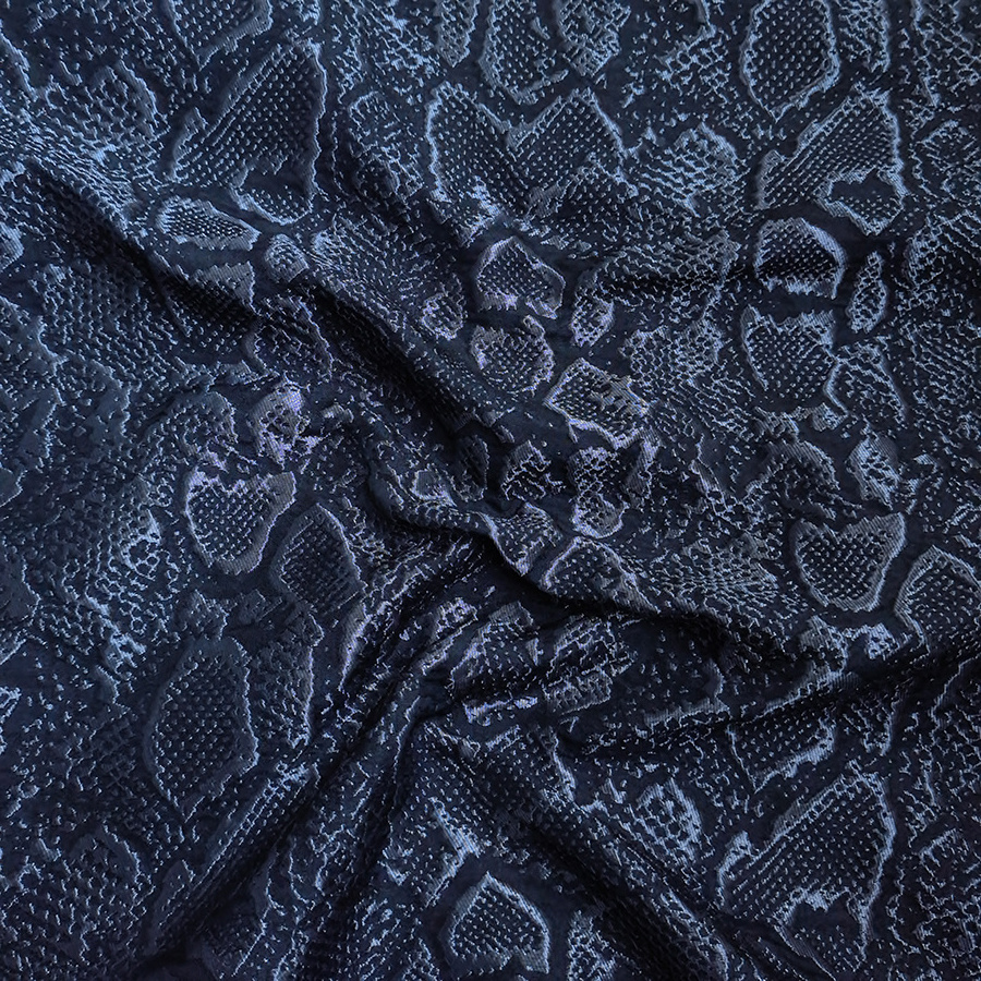 NAIS latest black silver grey snake pattern embossed 3d brocade textile jacquard damask fabric for men's jacket