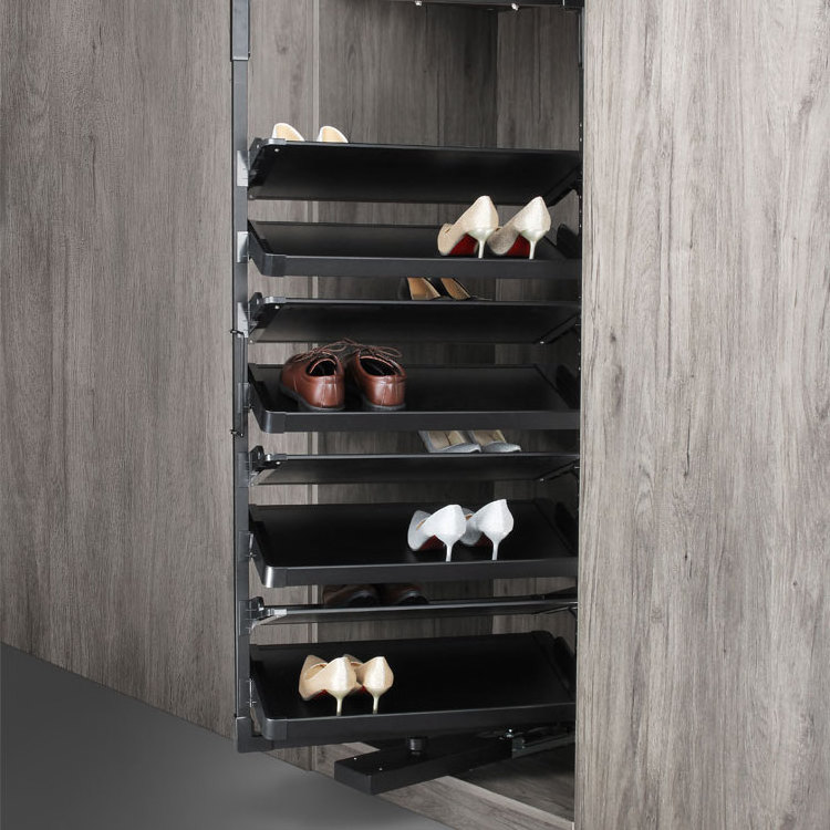 wardrobe build in shoes rack 360 degree rotating  shoes rack multi-ties shoes collection