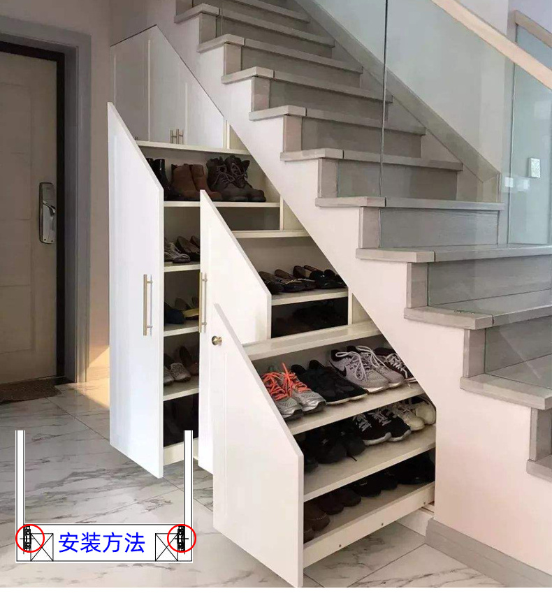 Under stairs pull slide out cupboard storage drawers ,stairs cabinet drawer slide