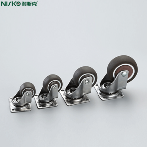 PVC caster trolley wheels heavy duty castor industrial medical workbench casters wheels black rubber swivel steel core