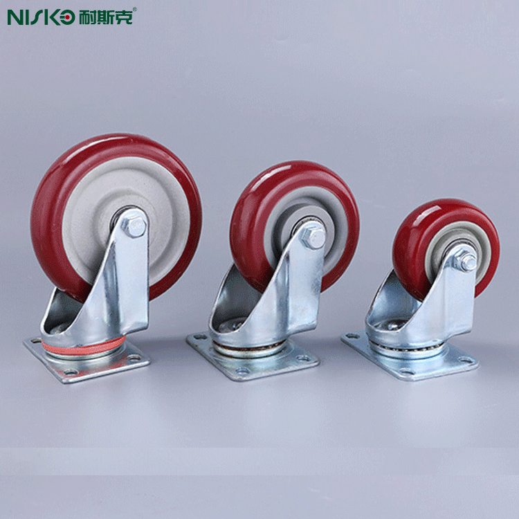 Sample free casters with lock without lock PVC Rubber furniture caster wheels furniture