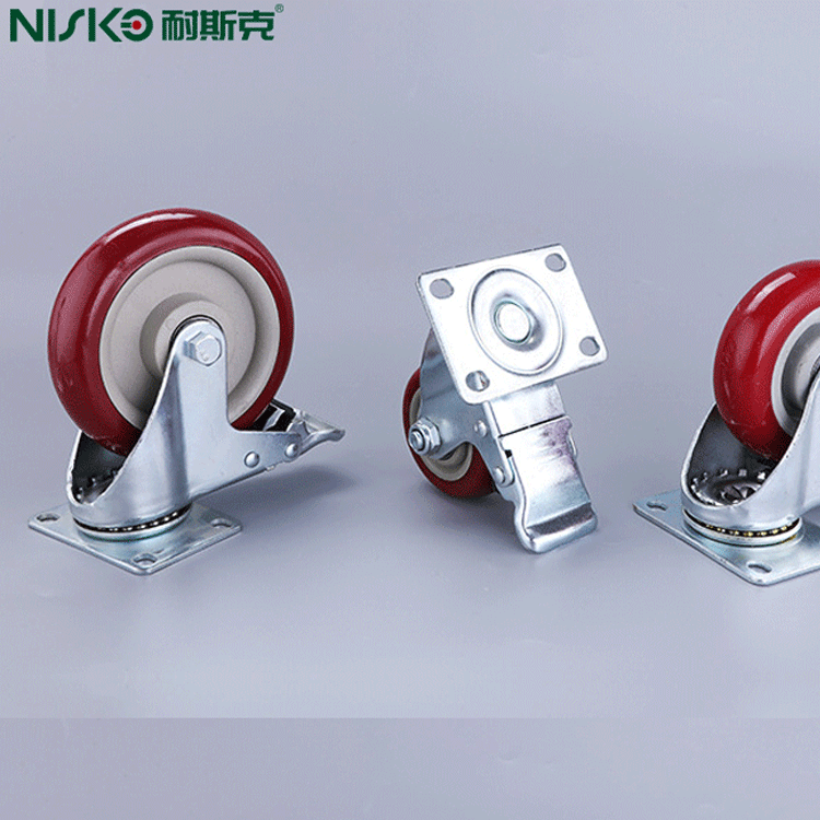 Sample free casters with lock without lock PVC Rubber furniture caster wheels furniture