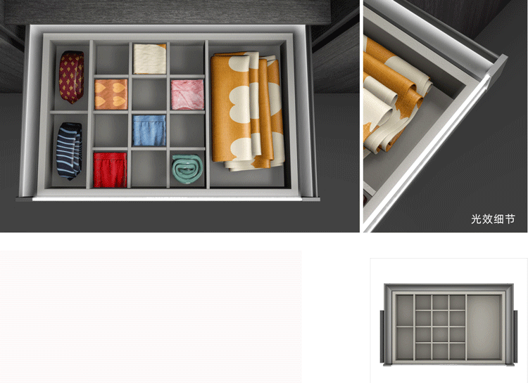 pull out Jewelry Organizer Trays Accessories Storage Box for Drawer Dresser Wardrobe, Gadgets Display Showcase with led light