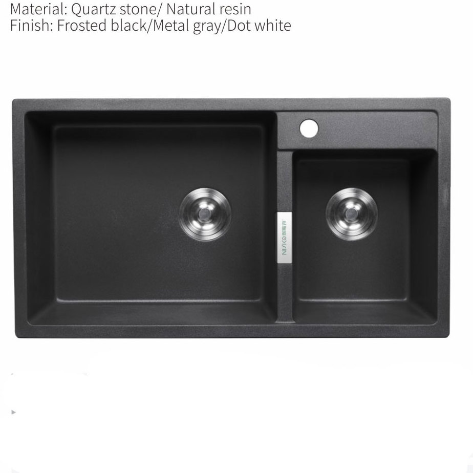 stainless steel sink double bowl sink Black Equal Bowl Quartz Granite Kitchen Sink