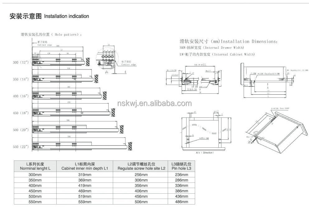 telescopic slide mepla undermount soft close concealed drawer rails slide 35kg loading