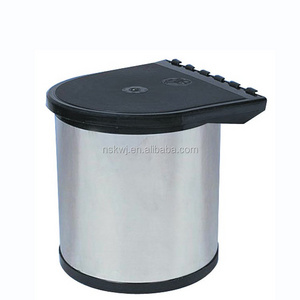 Small Stainless Steel Dustbin auto open with cabinet door Trash Can Waste Bin