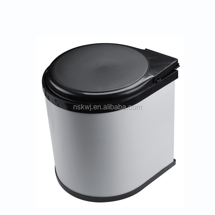 Small Stainless Steel Dustbin auto open with cabinet door Trash Can Waste Bin