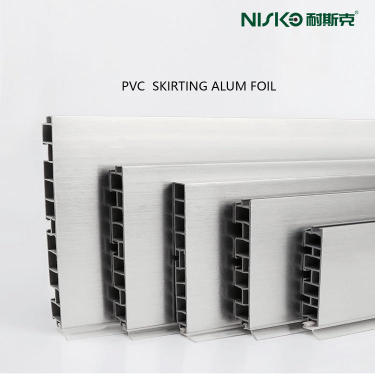 Kitchen cabinet pvc Skirting With Aluminum Foil, PVC Kitchen Plinth with plastic leg