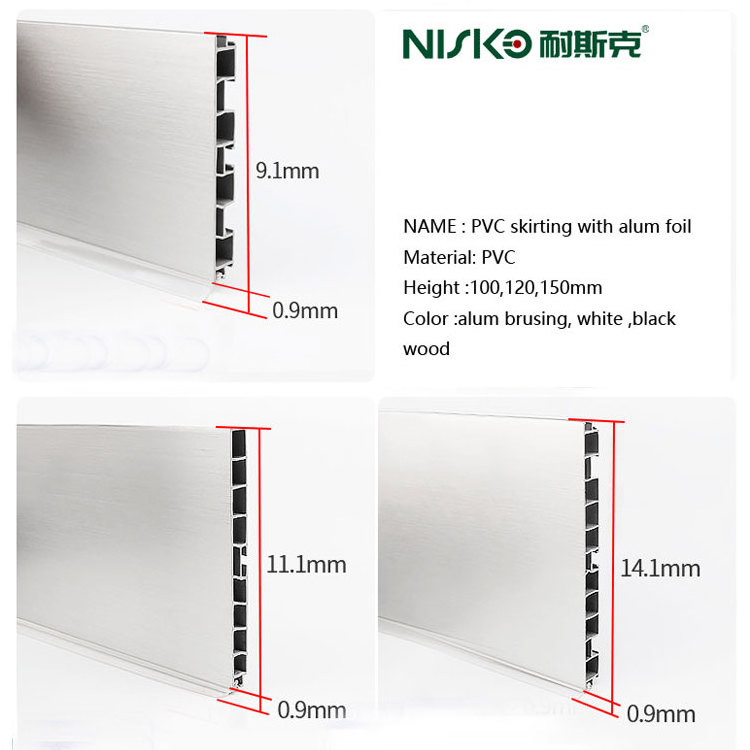 Kitchen cabinet pvc Skirting With Aluminum Foil, PVC Kitchen Plinth with plastic leg