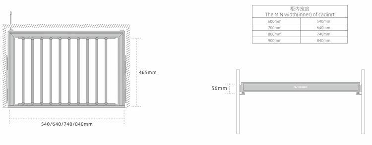 Pull Out Clothes Hanger Rail, Extendable Closet Rod, Adjustable Wardrobe Closet Organizer Rack with led light