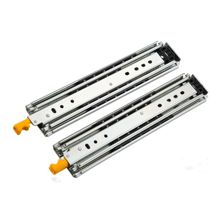 Heavy Duty 220kg  Load Steel box Full Extension Ball Bearing Drawer Slides with Lock Rails Runners Tooling Box /RV Car Cabinet