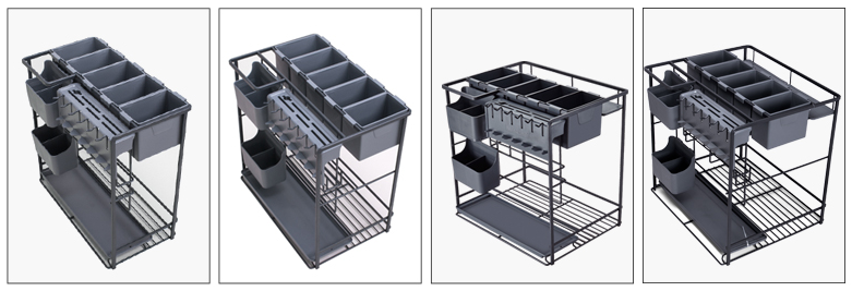 iron coating  pull out wire basket drying rack metal wire slide basket drawer