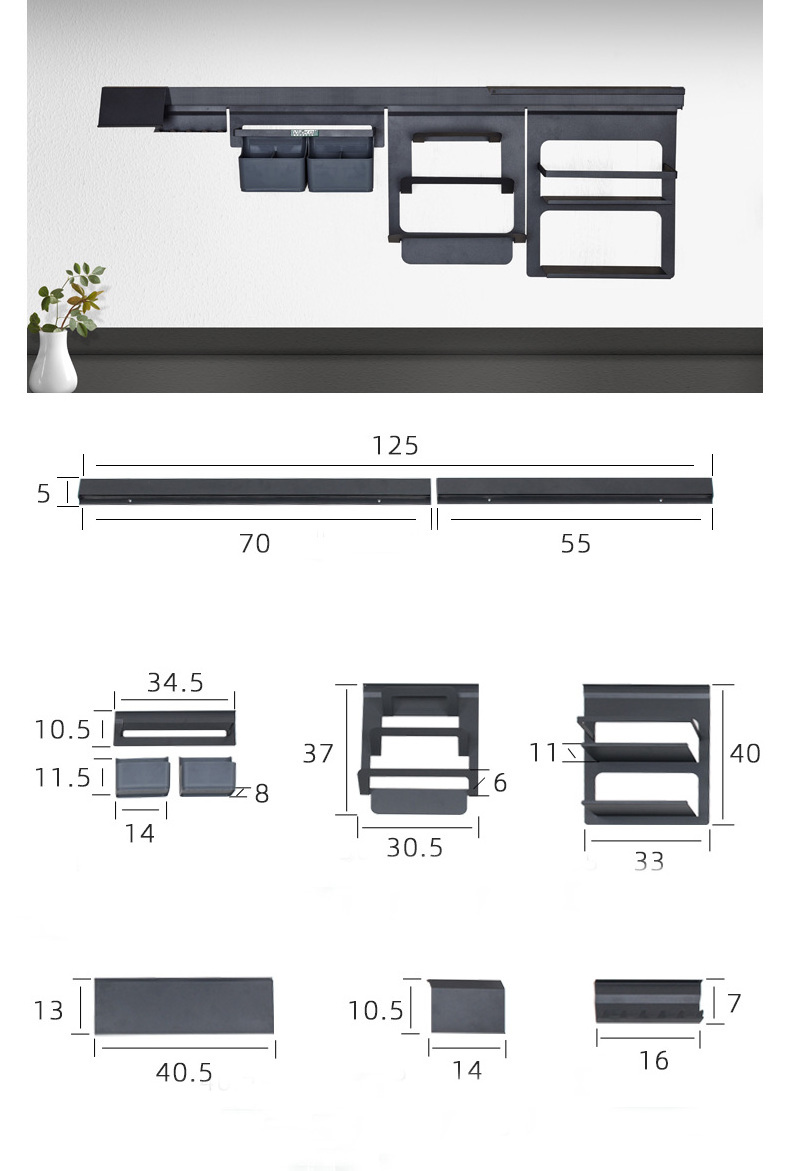 Kitchen Wall Hanging Rack Kitchen shelf Organizer Multi-Function Wall Hanging Rack