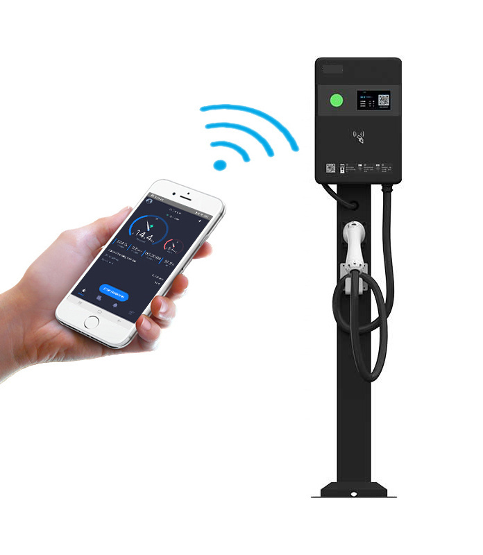 integrated ev car station Type 7kw Electric Vehicle Fast Charger Mobile Floor Mounted Charging Pile Ev Charger With CE