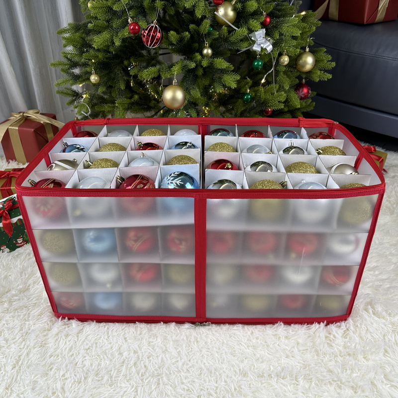 Christmas Ornament Storage Box Plastic Large Ornament Organizer Storage Container