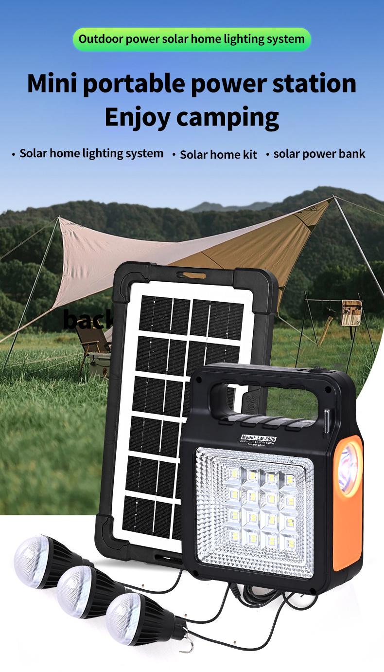 Fashion Rechargeable Light Home Oanel With Panel Battery Portable Power Station Outdoor Solar