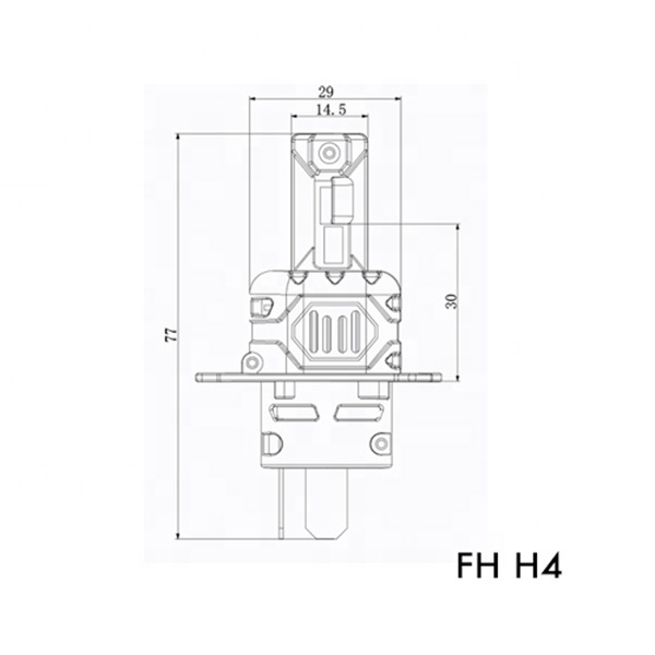 Popular 60W 12V H4 Mini Size Auto LED Headlight Bulb All-In-One Light Bulb