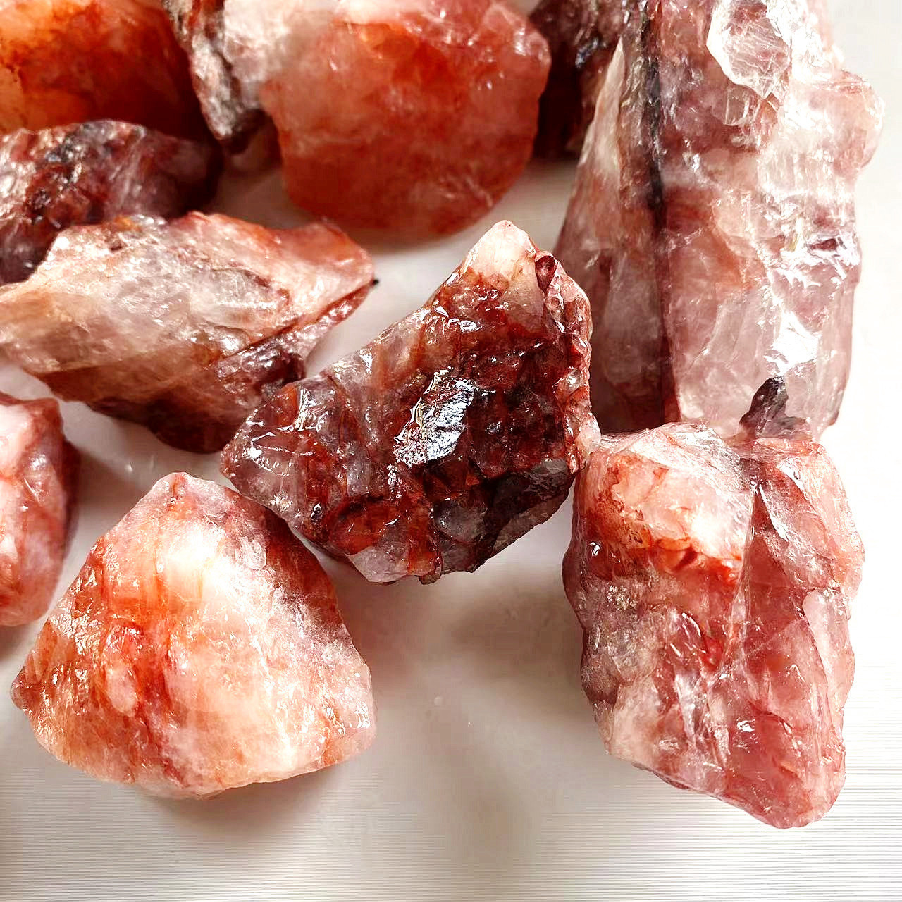 Natural Stones Energy Healing Crystal Rocks Rough Irregular Fire Quartz Raw Stones for Home Decorate