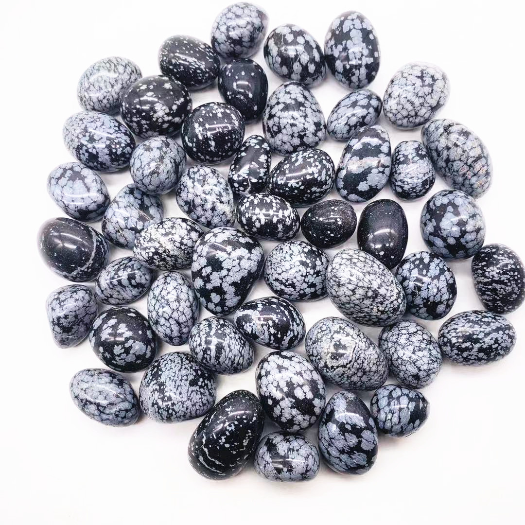 Natural polished crystal Stone Rock Healing Crystal Snowflake obsidian Tumbled Stone