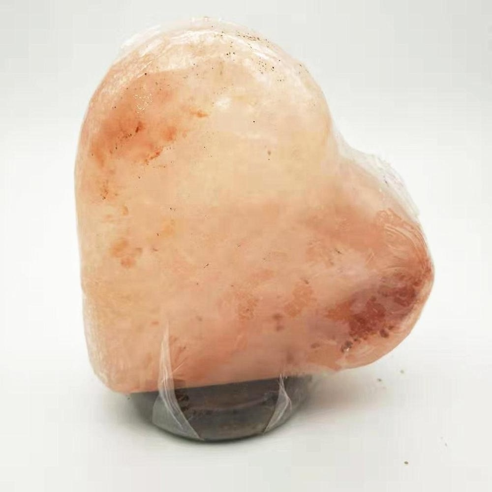 natural quality Himalayan salt stone carved heart shaped selenite lamp