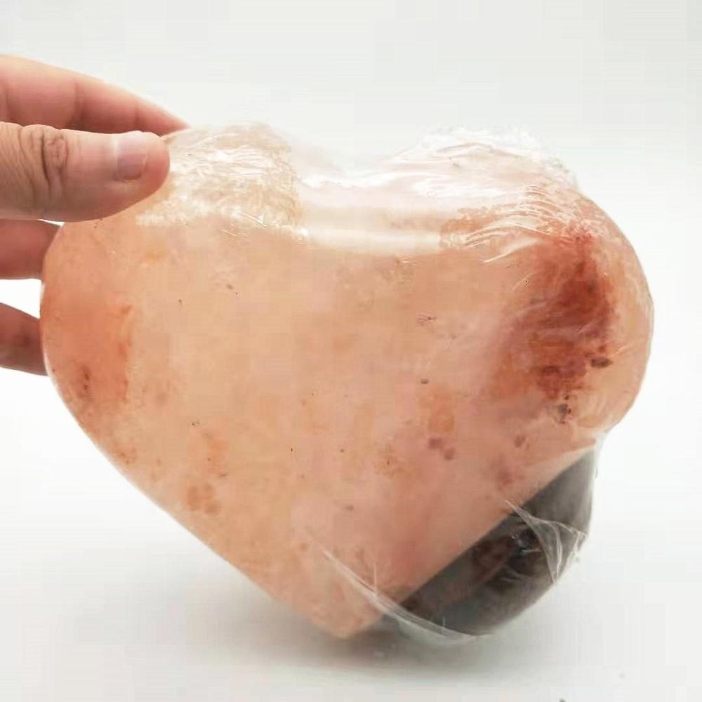 natural quality Himalayan salt stone carved heart shaped selenite lamp