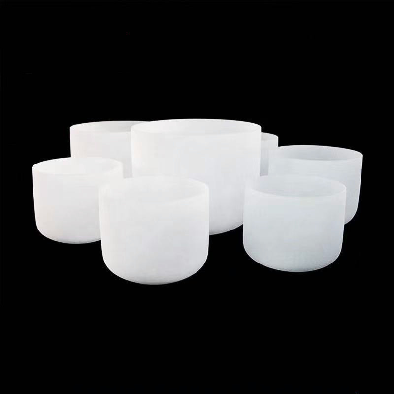 6-20-inch Set Customized High Performance white quartz healing crystal Singing Bowls for hot sale