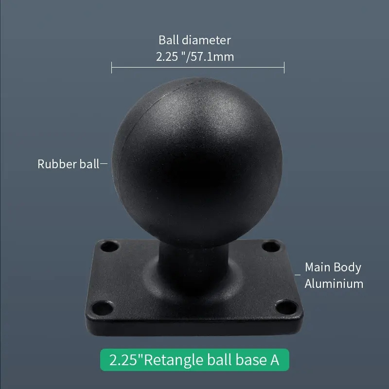 Mining traction winch heavy computer mount swivel suv ball 2'' mount 2 X 3'' rectangular plate fixing bracket ball head bracket