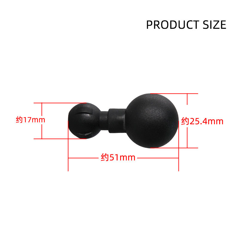 25mm ball to 17mm ball mount double socket arm action camera friction ball extension adapter gps motorcycle mobile phone bracket