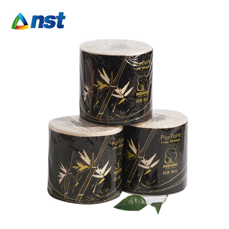 3 layer bamboo paper high quality toilet tissue natural color