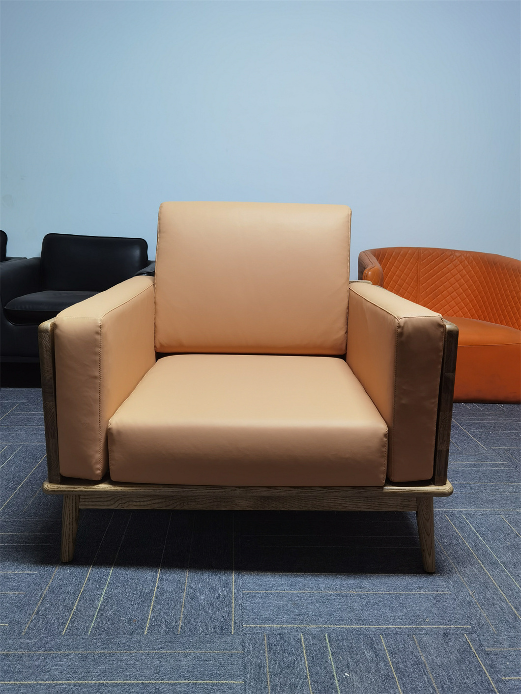 Single seater fabric office sofa set