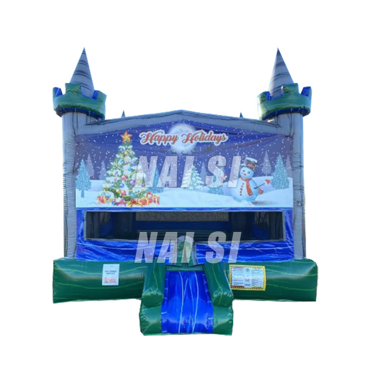 Very Popular Christmas Theme Inflatable Jumpers Kids Bouncy Castle Jumping Castle Christmas Bounce House For Party Rents