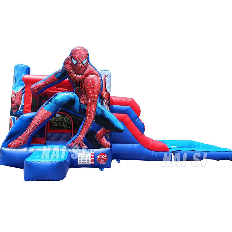 Hot Sale Cheap Price Commercial Inflatables Combo Spider Man Water Slide With Pool