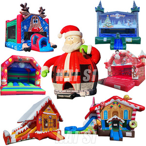 Very Popular Christmas Theme Inflatable Jumpers Kids Bouncy Castle Jumping Castle Christmas Bounce House For Party Rents