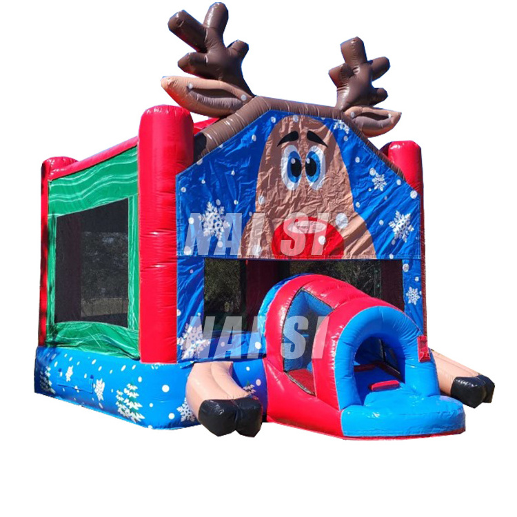 Very Popular Christmas Theme Inflatable Jumpers Kids Bouncy Castle Jumping Castle Christmas Bounce House For Party Rents