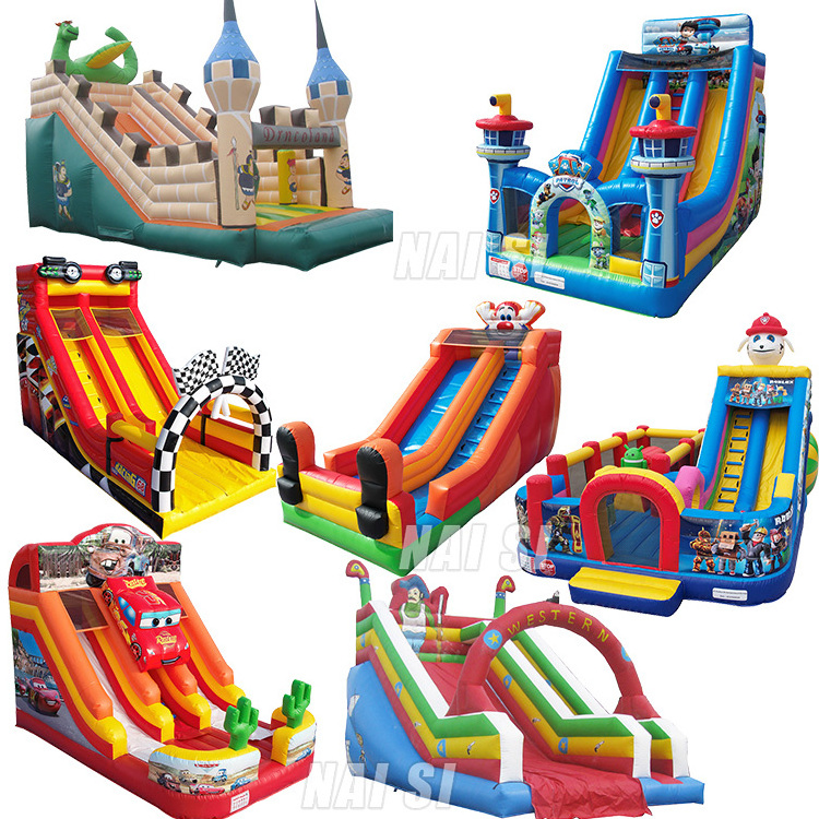 China Factory Giant Commercial Inflatable Dry Slide Bouncer Backyard Bounce House Large Double Inflatable Slides  For Kids