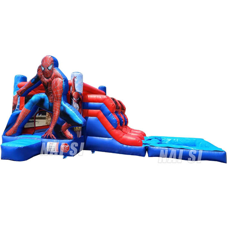 Hot Sale Cheap Price Commercial Inflatables Combo Spider Man Water Slide With Pool