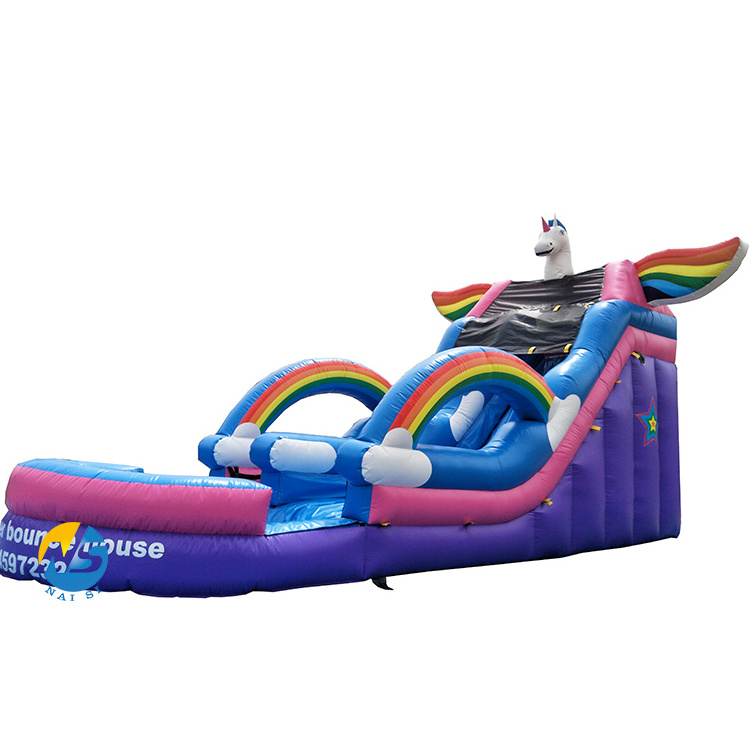 High Quality Popular Mermaid Theme Inflatable Water Slide With Pool for Rental