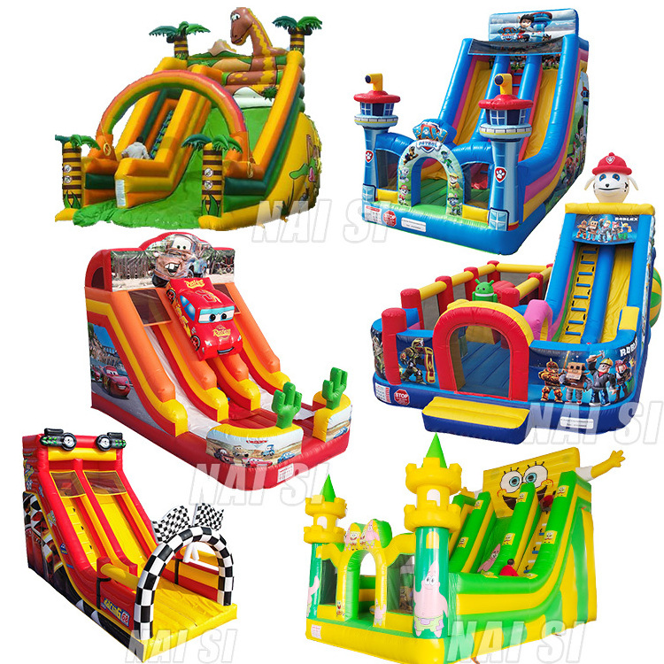 China Factory Giant Commercial Inflatable Dry Slide Bouncer Backyard Bounce House Large Double Inflatable Slides  For Kids