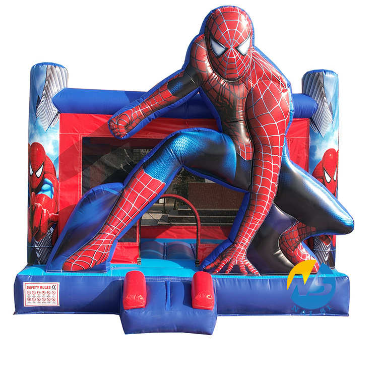 China Factory Spider-Man Bounce House Inflatable Kids Backyard Spider man Bounce House With Slides Spiderman jumping castle