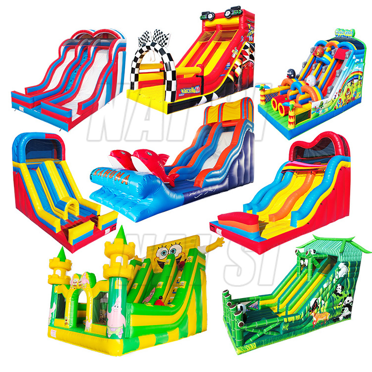 China Factory Giant Commercial Inflatable Dry Slide Bouncer Backyard Bounce House Large Double Inflatable Slides  For Kids