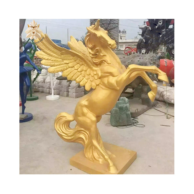 Garden Decor Custom Life Size Fiberglass Horse With Wings Statue Large Resin Pegasus Statue