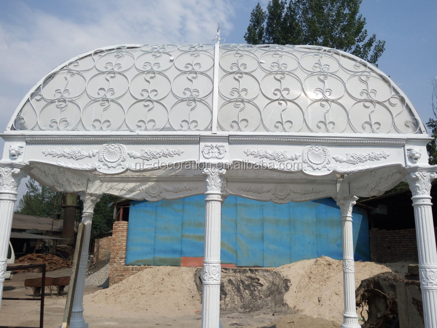 European style antique metal garden white wrought cast iron garden gazebo for sale NTIG-233C