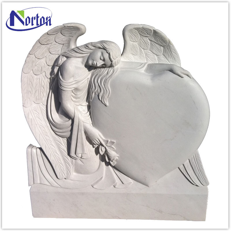 White dolphin shaped granite simple design headstone NTGT-020Y