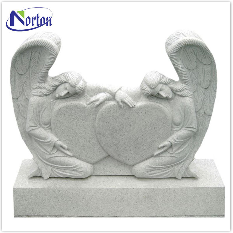 White dolphin shaped granite simple design headstone NTGT-020Y