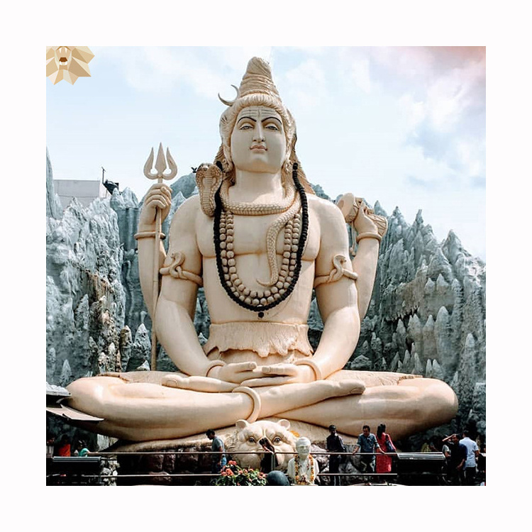 Top sale golden supplier hand carved outdoor park decoration stone Indian god marble lord Shiva statue