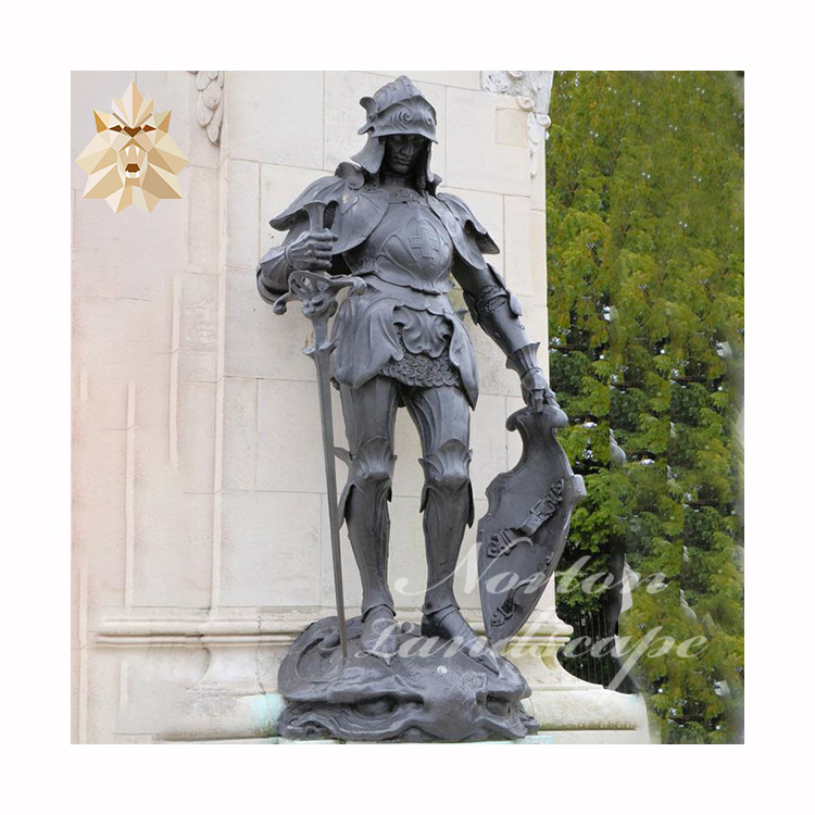 Outdoor Garden Life Size Metal Cast Bronze Armour Knight Soldier Warrior Statue Sculpture For Sale